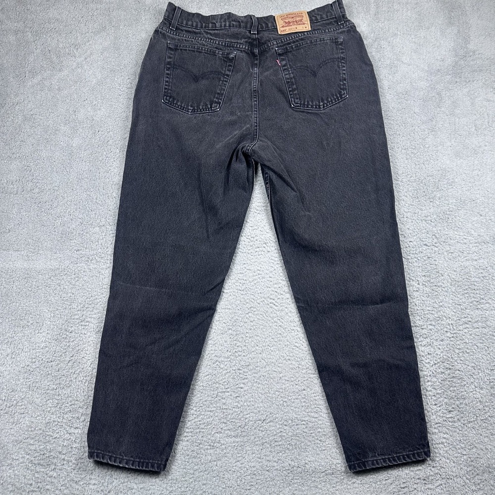 Vintage Levis Jeans Womens 20 Med (Fits 35x29) Black 522 Tapered 90s Made In USA